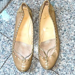 Christian Louboutin Beige Bow Ballet Flats